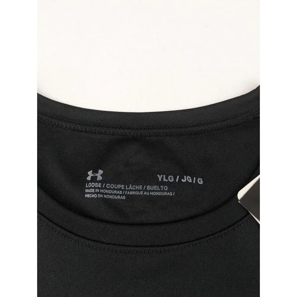 Under Armour Girls Black LS Athletic Shirt - Large